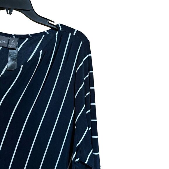 Chicos Travelers Tunic Top Womens XL Multicolor Stripe Acetate Slinky Blouse - Picture 3 of 9